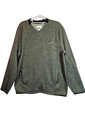 Attack Life By Greg Norman Mens L Sweater Gray office Shark Zip pockets casual